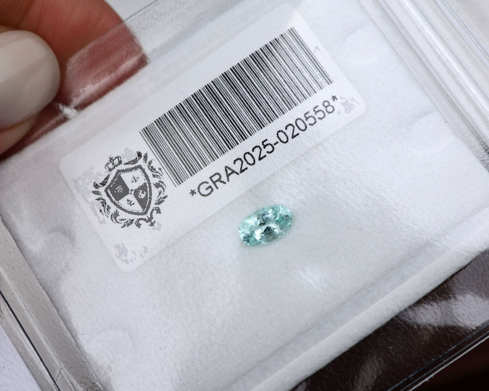 Paraiba Turmalin 0.76 ct certifierad