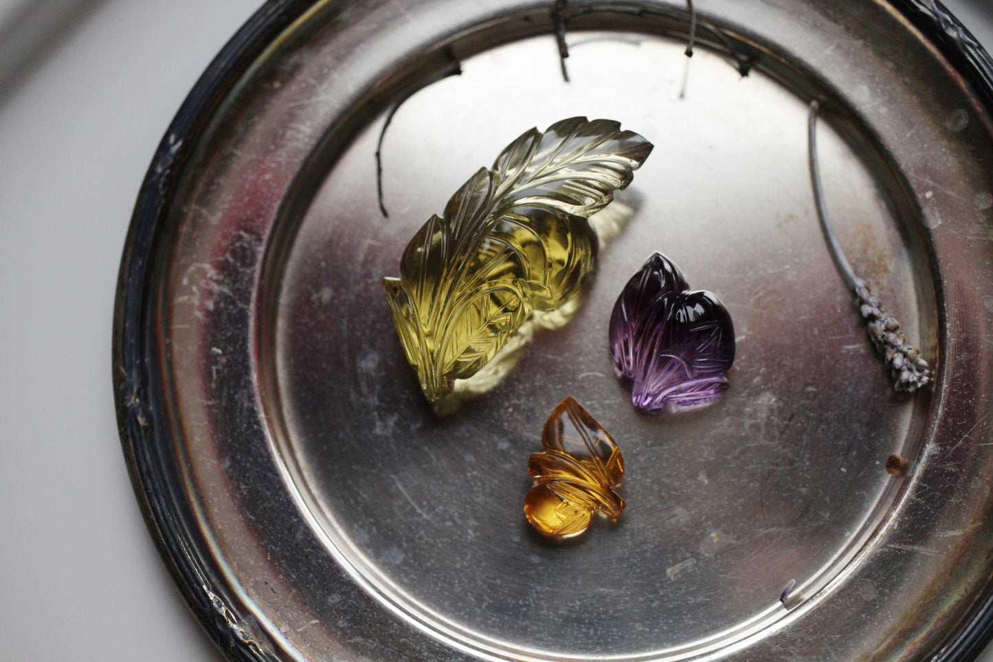 Citrine Leaf Carving