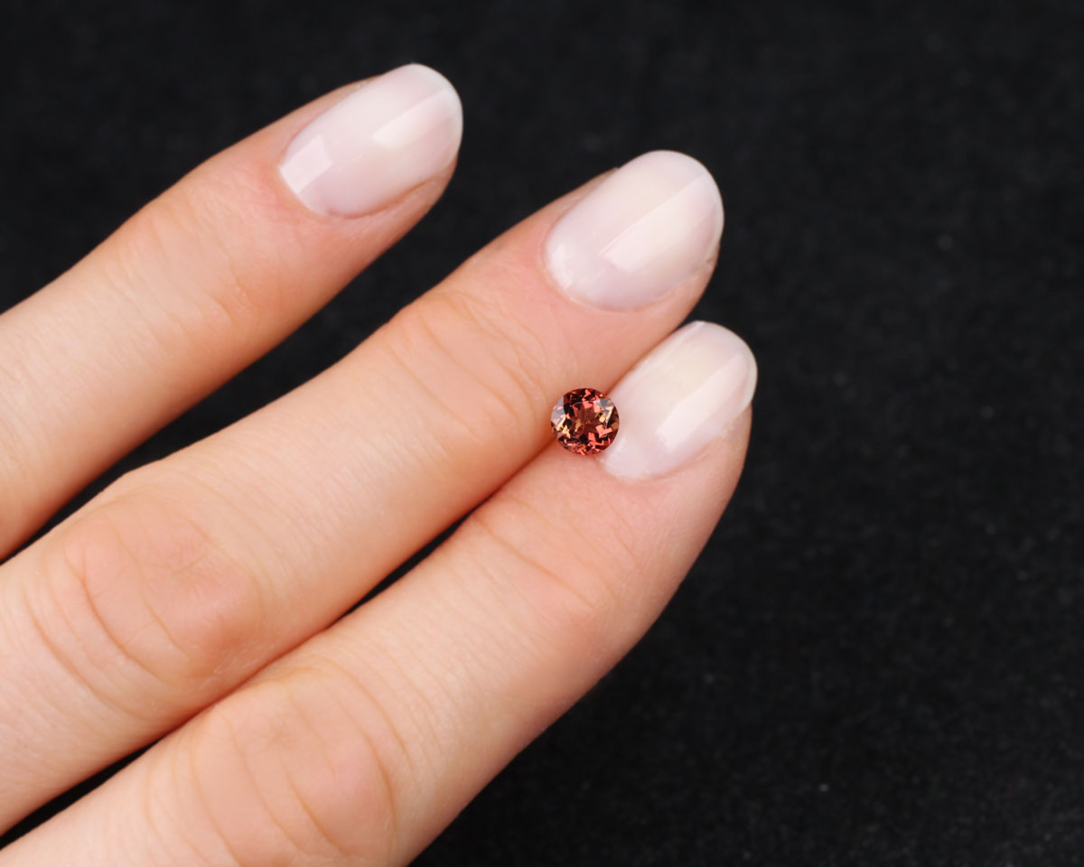 Turmalin rosa orange rund 5 mm 0,45 ct