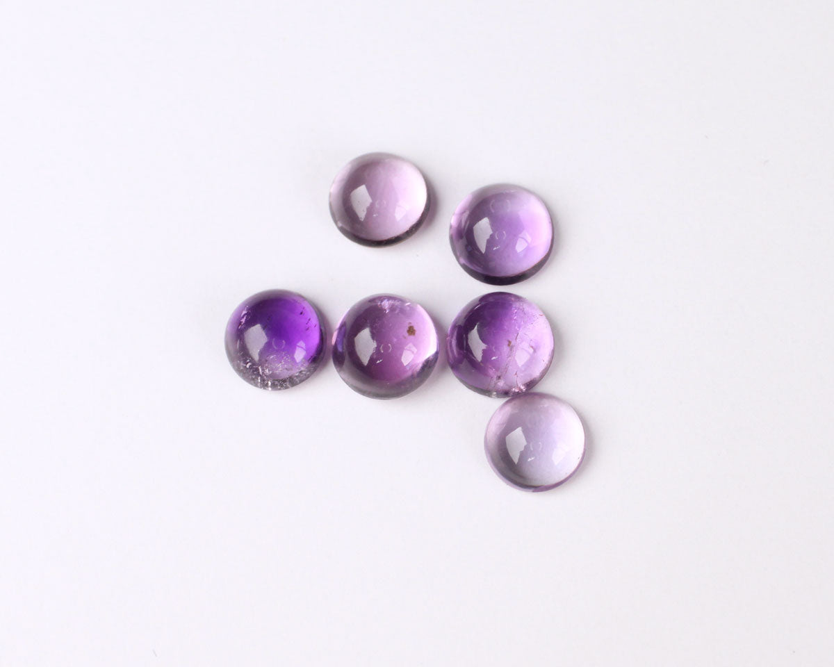 Amethyst round cabochon lot 5 mm 2.8 ct