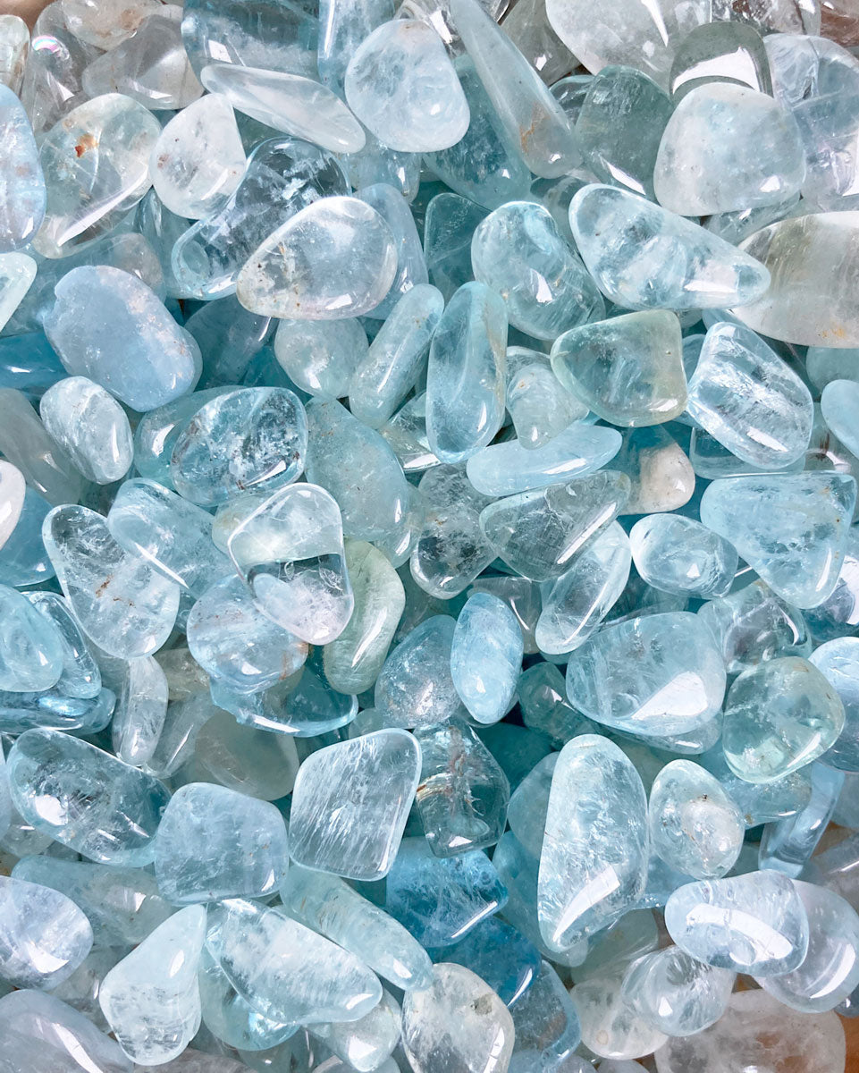 Tumbled aquamarine