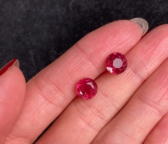 Pink Tourmaline Round 8 mm Pair