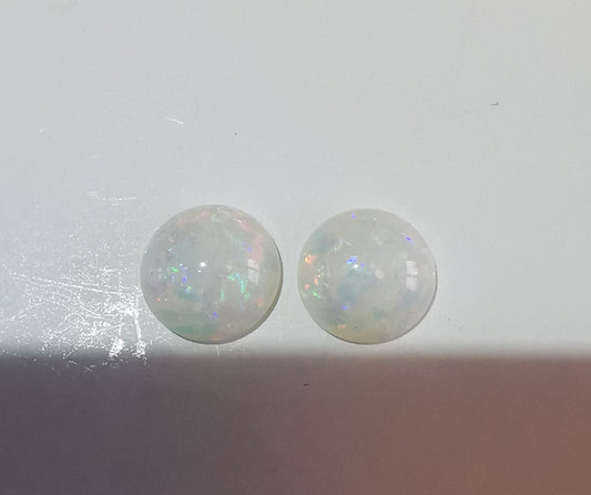 Australian White Opal Round 5 mm Pair