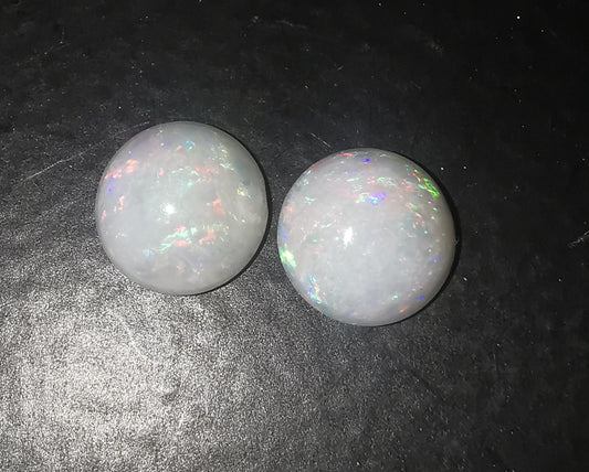 Australian White Opal Round 6 mm Pair