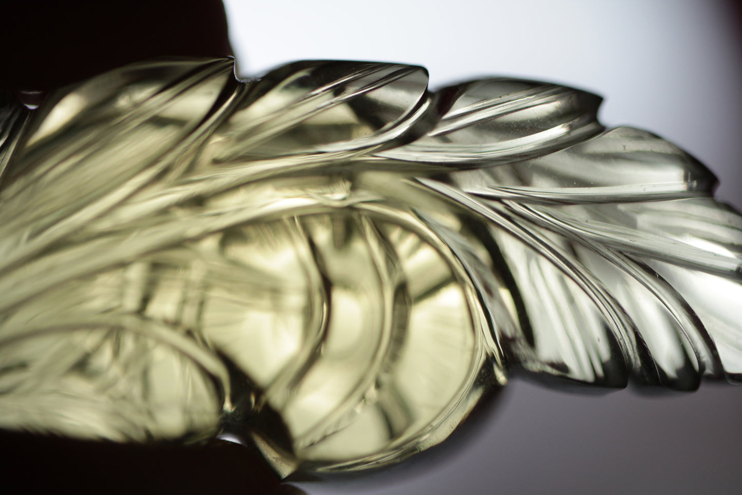 Smoky Citrine Leaf Carving