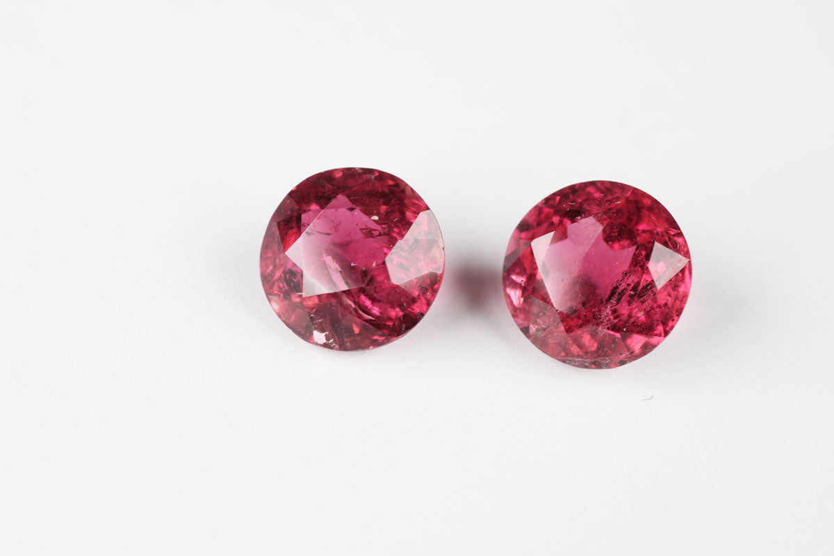 Pink Tourmaline Round 8 mm Pair