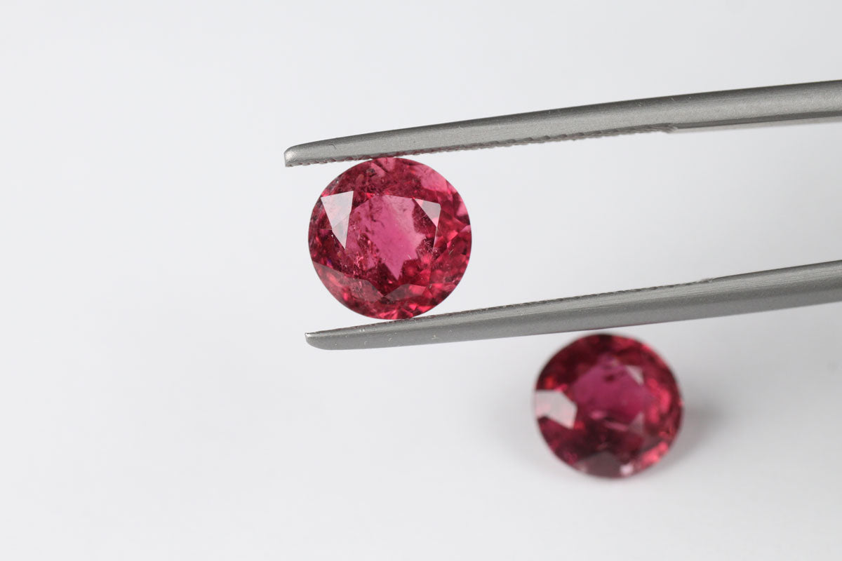 Pink Tourmaline Round 8 mm Pair