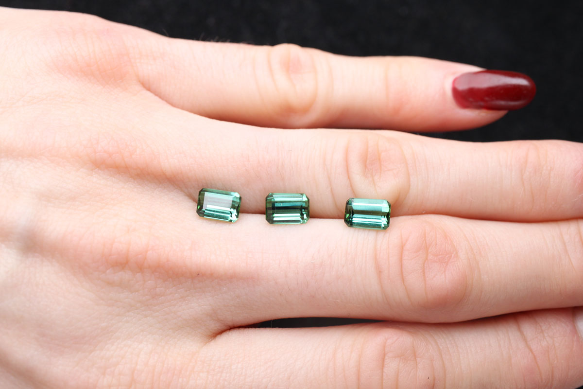 Green Tourmaline Emerald Cut 7x5 mm Lot
