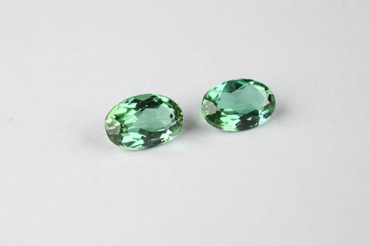 Green Tourmaline Oval 6x4 mm Pair
