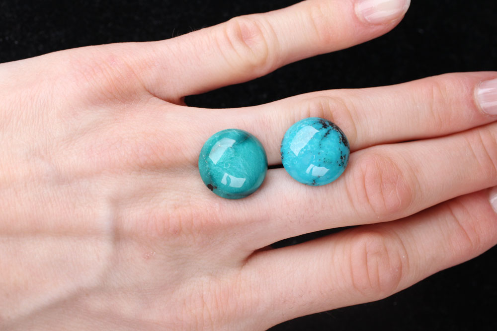 Turquoise Round Pair 19.1 ct