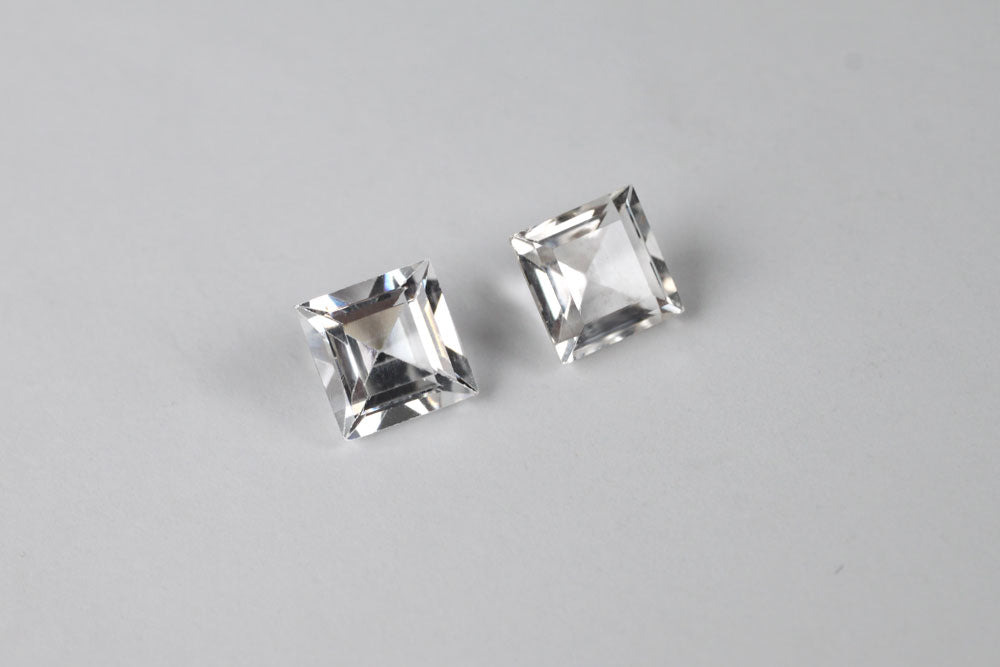 Rock Crystal Square 6x6 mm Pair