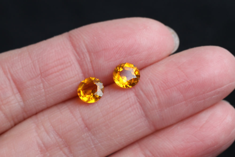 Citrine Round 6 mm Pair