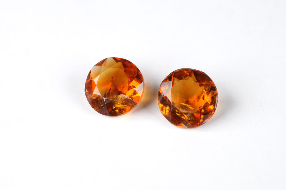 Citrine round 9.6 mm Pair