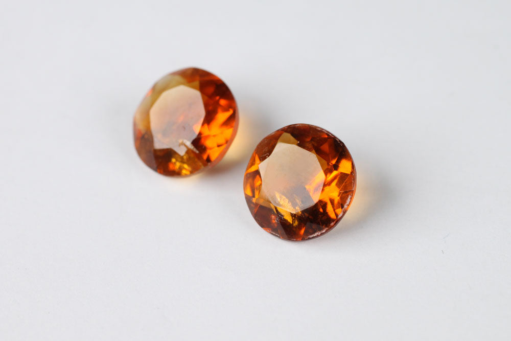 Citrine round 9.6 mm Pair