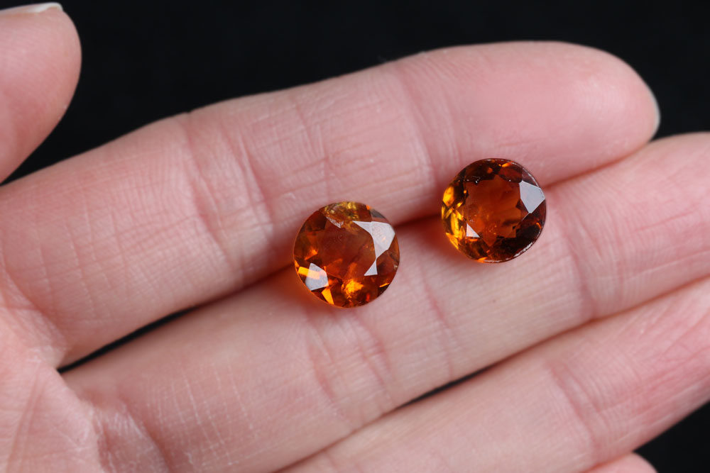 Citrine round 9.6 mm Pair