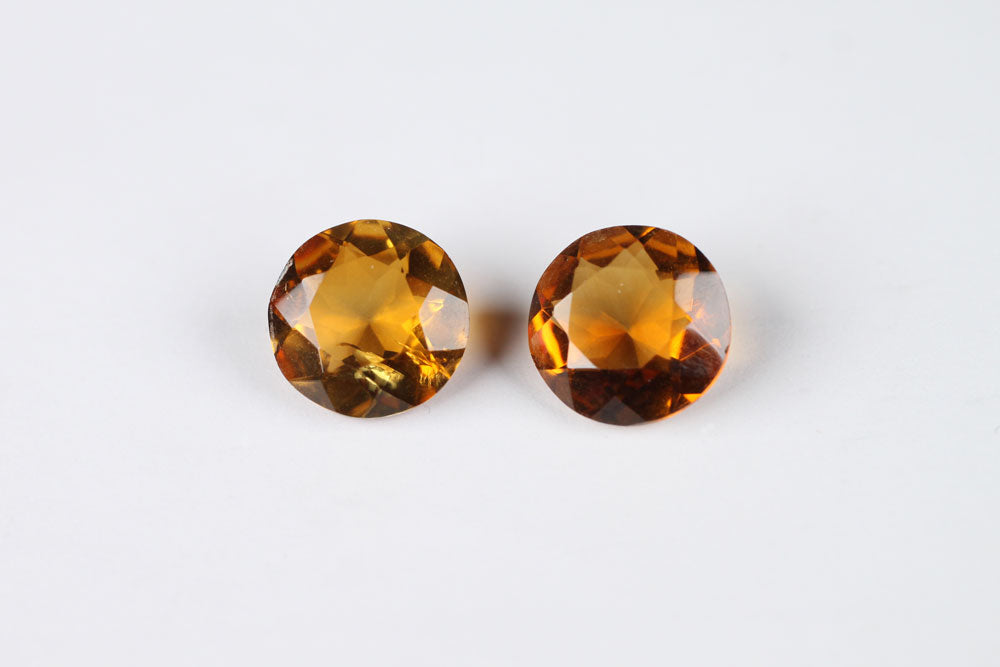 Citrine Round 9.8 mm Pair #2