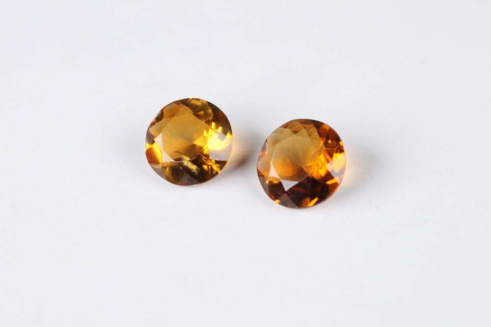 Citrine Round 9.8 mm Pair #2