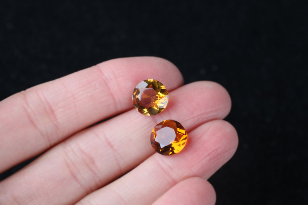 Citrine Round 9.8 mm Pair #2