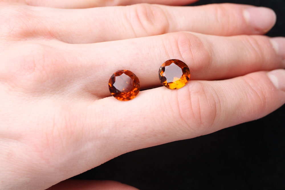 Citrine Round 9.8 mm Pair