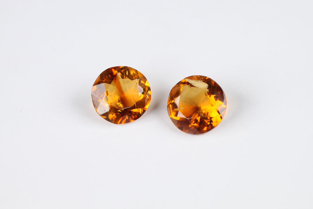 Citrine Round 9.8 mm Pair #3