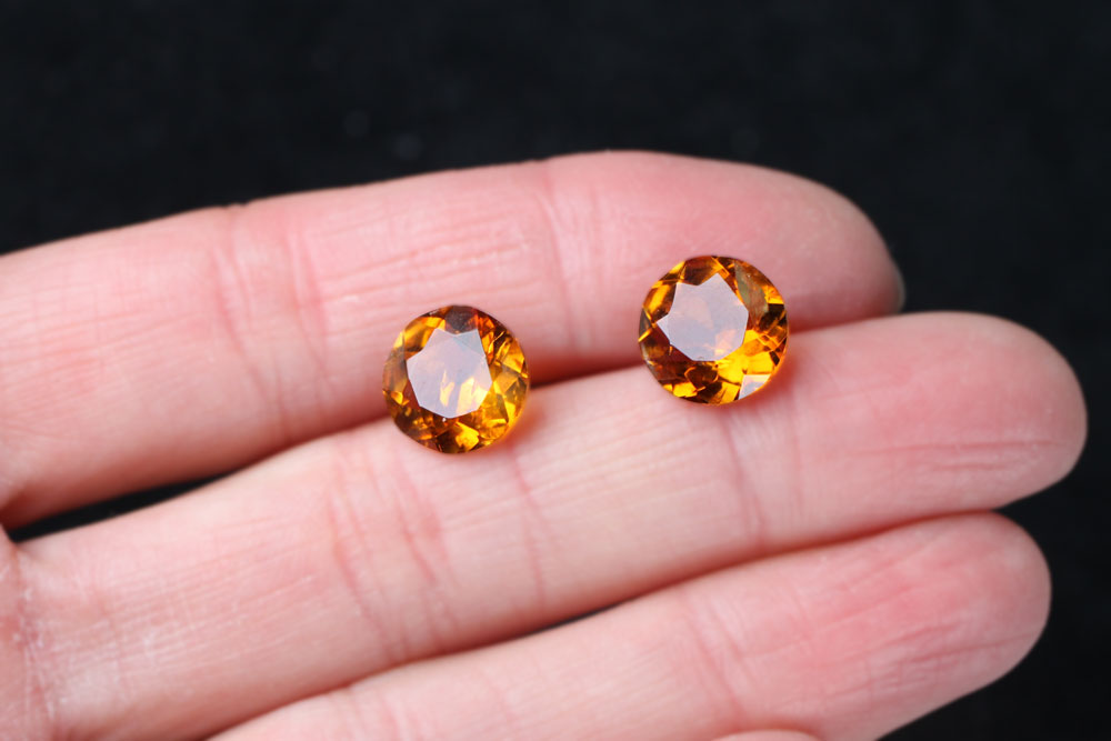 Citrine Round 9.8 mm Pair #3