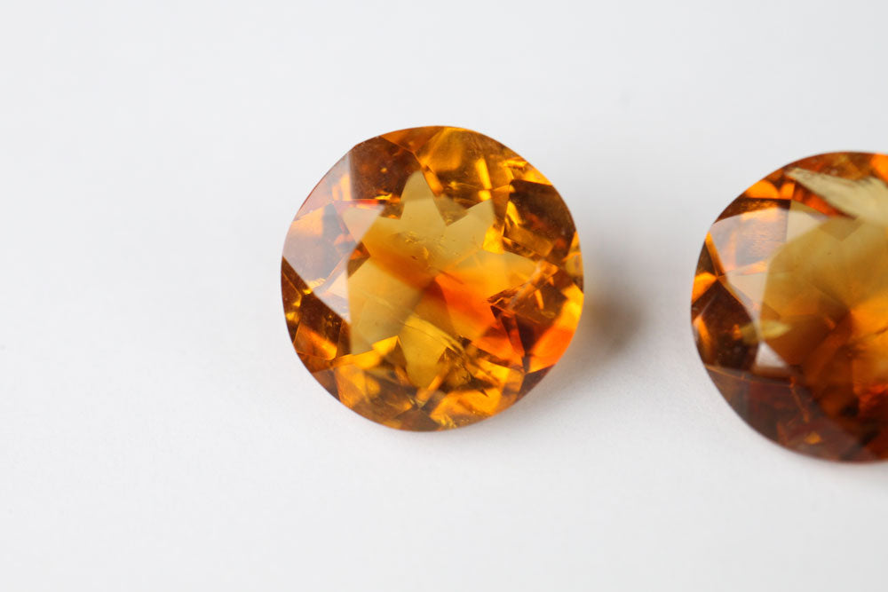 Citrine Round 9.8 mm Pair #3