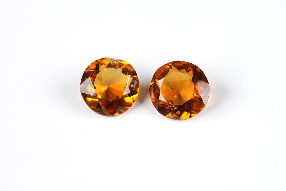 Citrine Round 9.8 mm Pair #4