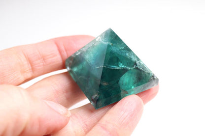 Fluorite Pyramide Green-Blue-Purple 3 cm
