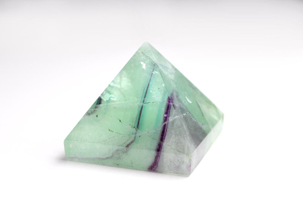 Fluorite Pyramid Light Green + Purple 3 cm
