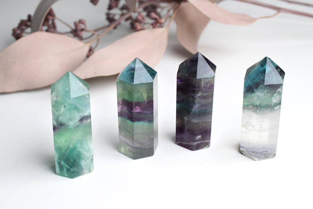 Rainbow Fluorite Points