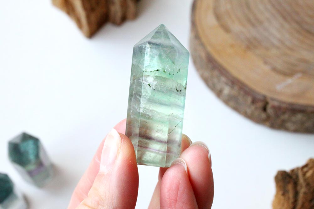 Light Rainbow Fluorite Point