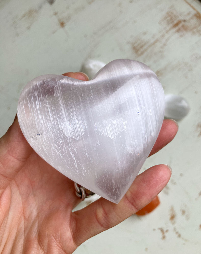 Selenite Heart Large