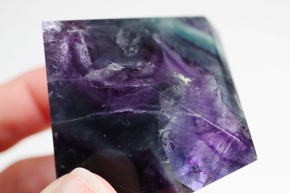 Fluorite Pyramid Green-Purple-White 4 cm