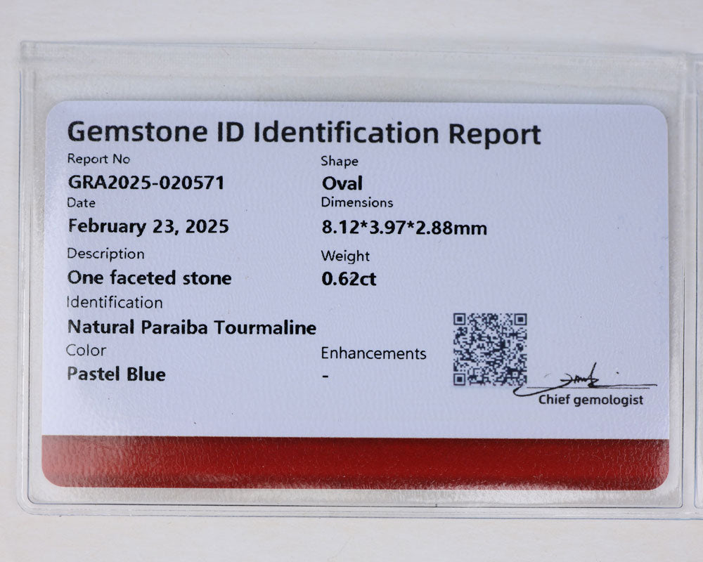 Paraiba Turmalin 0.62 ct certifierad 