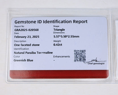 Certified Paraiba Tourmaline 0.42 ct