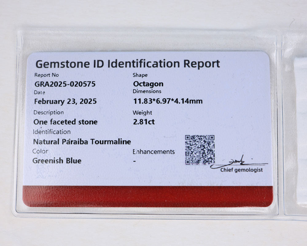 Paraiba Turmalin 2.81 ct certifierad 