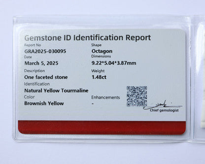 Certified Tourmaline 1.48 ct