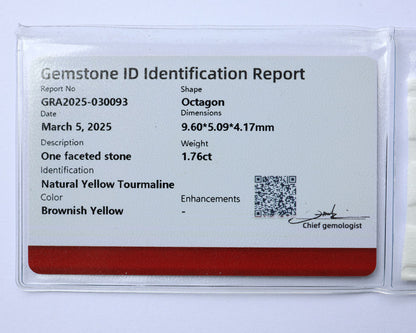 Certifierad turmalin 1.76 ct