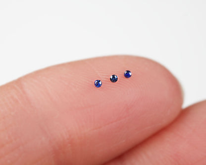 Blå safirrund kalibrerad 1 mm