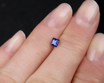 Safir blå fyrkantig 3,7 mm 0,33 ct