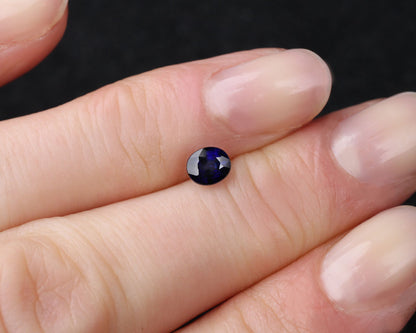 Sapphire blue oval 5 mm 0.56 ct