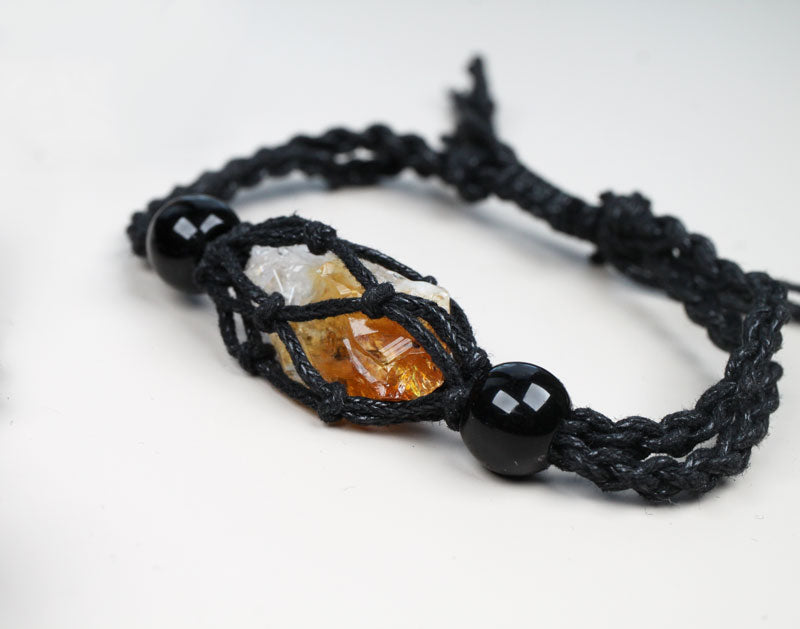 Macrame Crystal holder bracelet