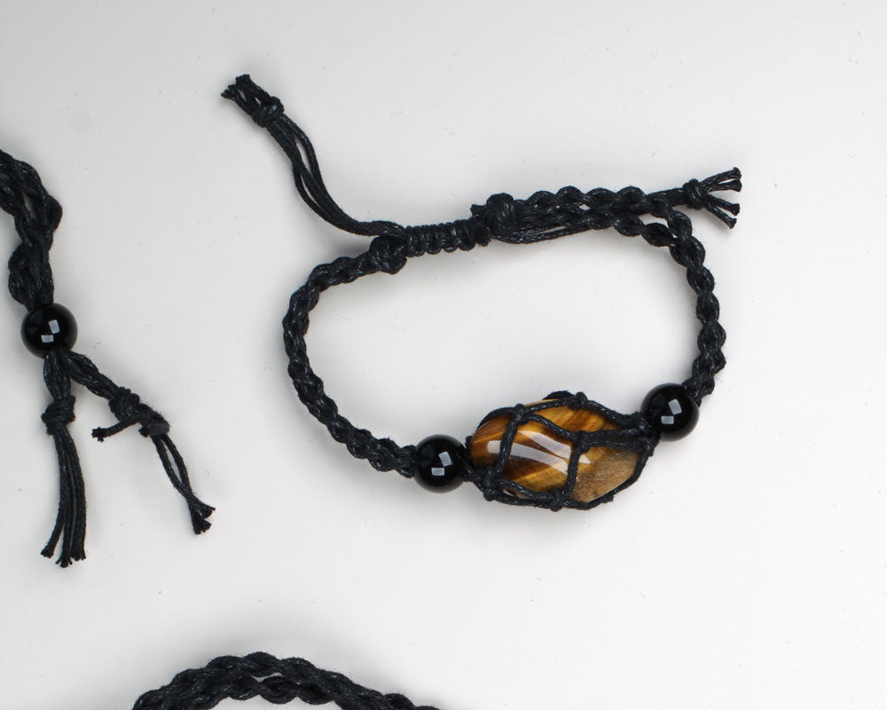 Macrame Crystal holder bracelet