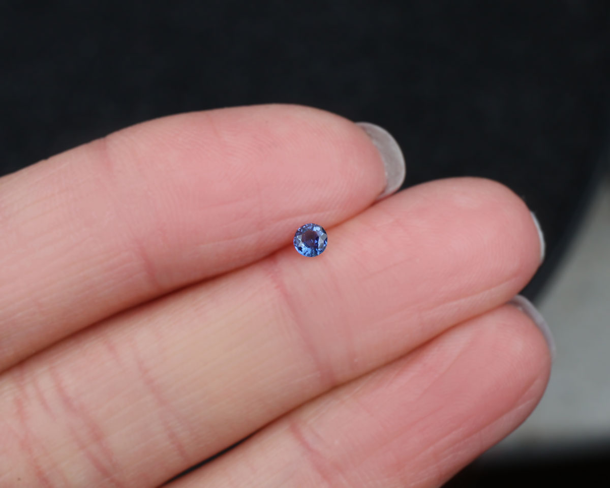 Safir blå rund 3 mm 0,13 ct