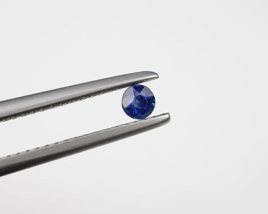 Safir rund blå 2 mm 0,2 ct