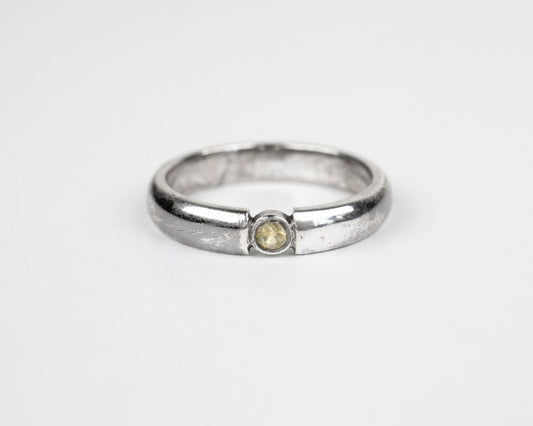 Silver ring with yellow sapphire