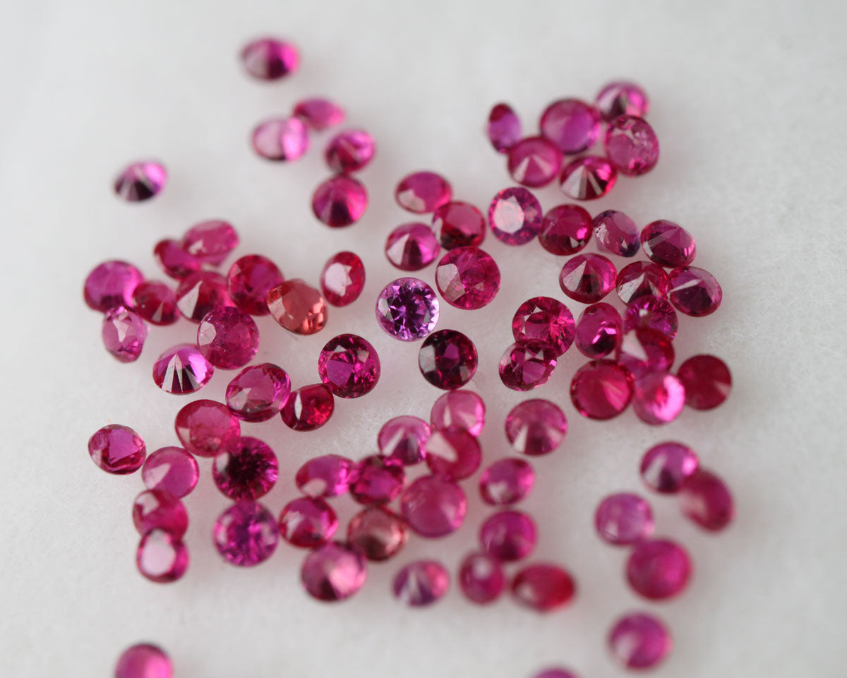Facet cut ruby 1 to 1.3 mm