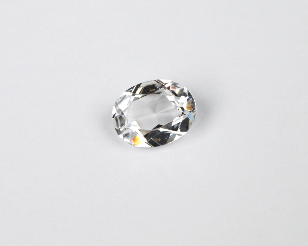 Spinel faceted oval white 9x7 mm