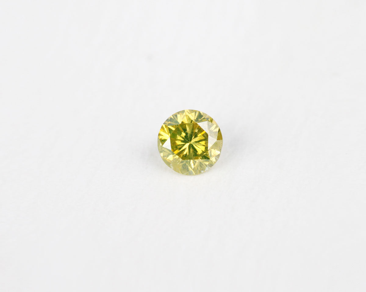 Diamond yellow round 4 mm 0.27 ct