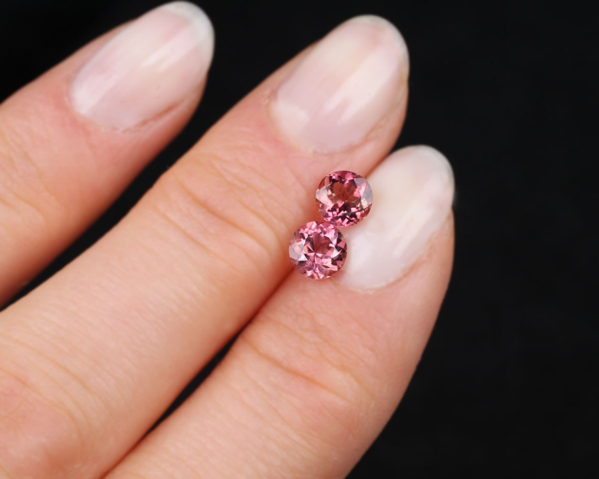 Tourmaline Round Pink 5 mm Pair